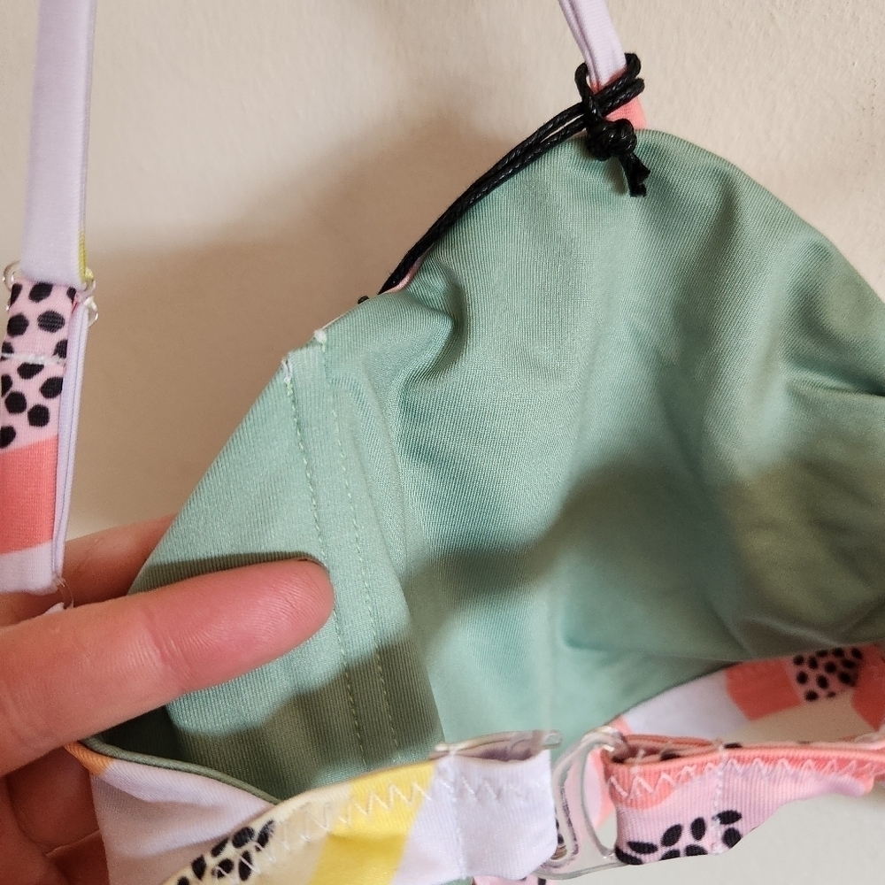 NWT Chaser Bikini Top Adjustable Tropical White Orange Small S - Picture 6 of 8